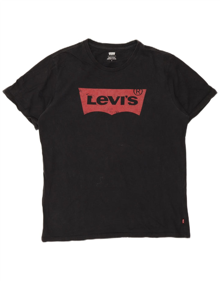 Camiseta gráfica masculina Levi's Top médio algodão preto