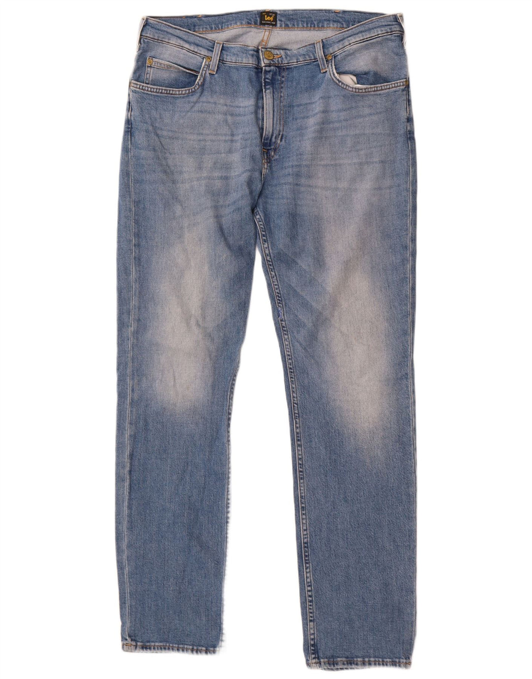 Lee Mens Rider Straight Jeans W36 L32 Azul Algodão