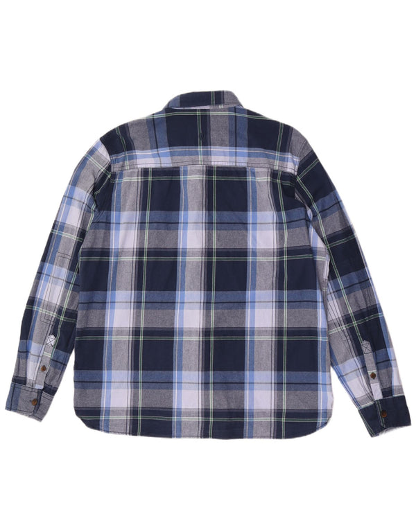 Camisa masculina de flanela FAT FACE XL algodão xadrez azul