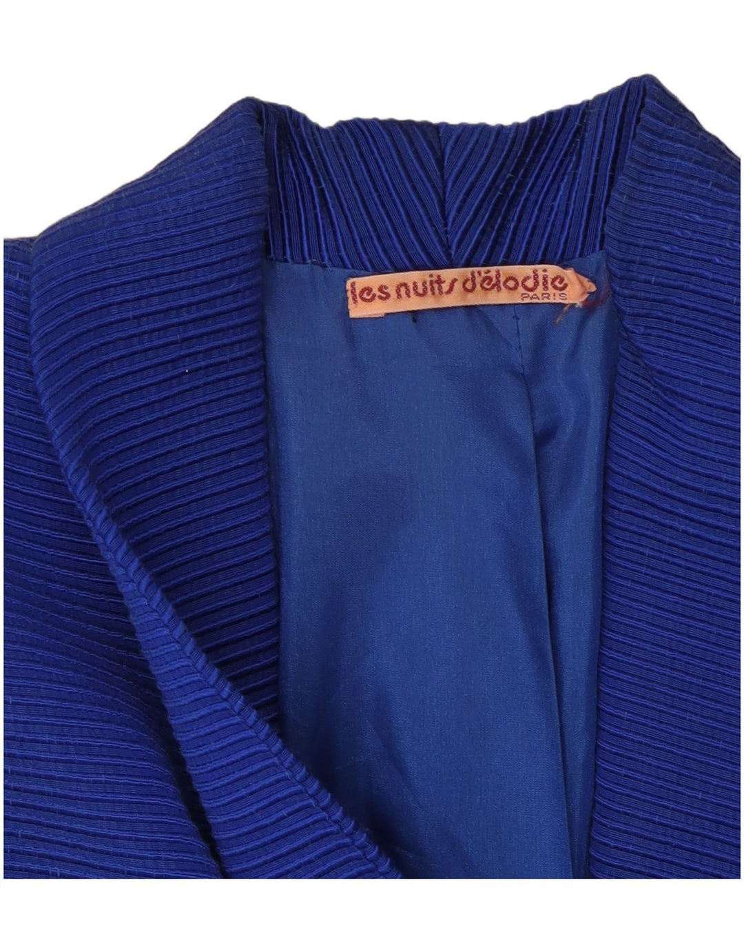 Jaqueta blazer feminina VINTAGE Reino Unido 12 algodão listrado azul médio