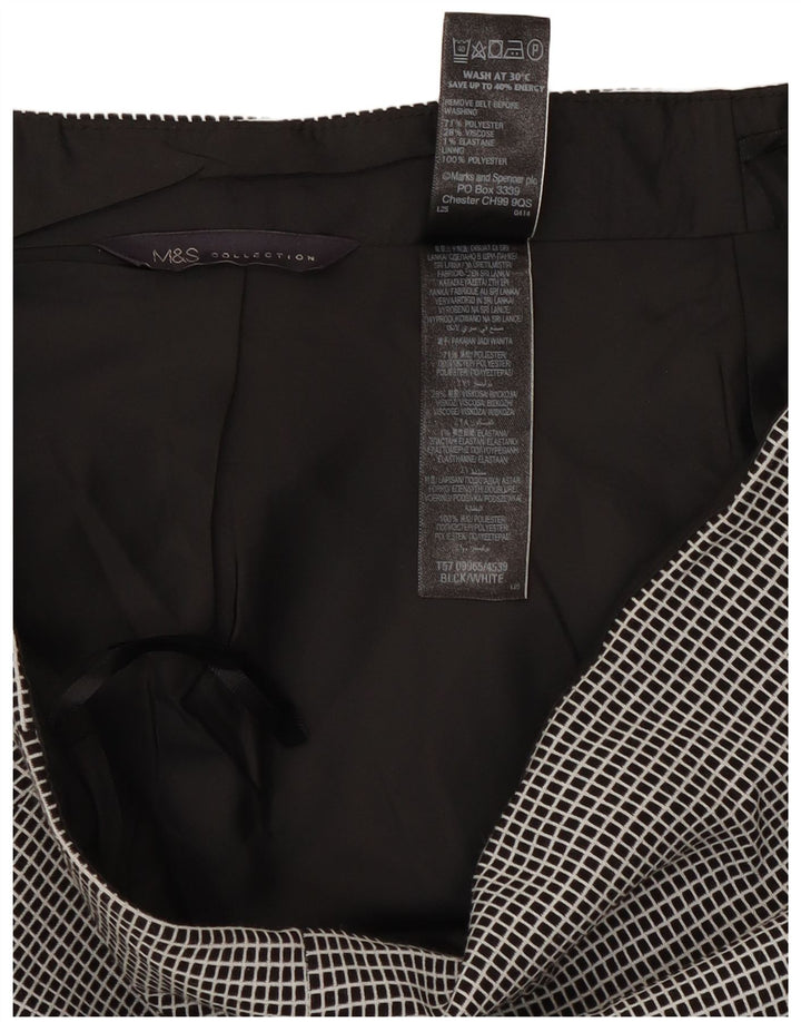 Saia lápis feminina Marks & Spencer UK 12 médio W30 poliéster xadrez preto