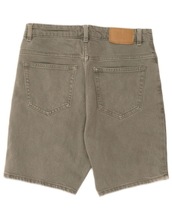 Zara Mens Denim Shorts EU 38 Pequeno W30 Algodão Cáqui