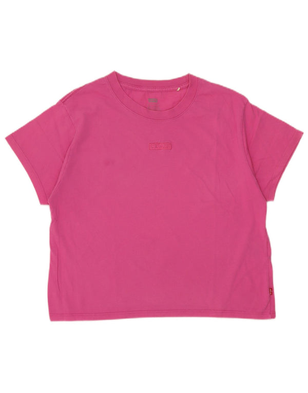 Camiseta feminina Levi's Crop Oversized UK 6 XS rosa