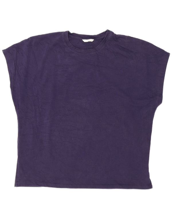 Camiseta feminina Zara UK 18 XL azul marinho