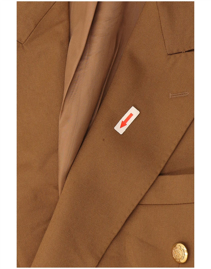 Jaqueta blazer masculina Marks & Spencer com peito duplo Reino Unido 42 lã bege grande