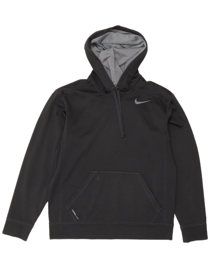 Jumper com capuz Nike masculino Therma-Fit médio preto poliéster