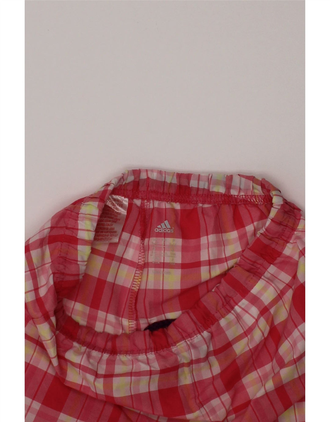 Shorts casuais femininos ADIDAS 3-4 anos W20 rosa xadrez poliéster