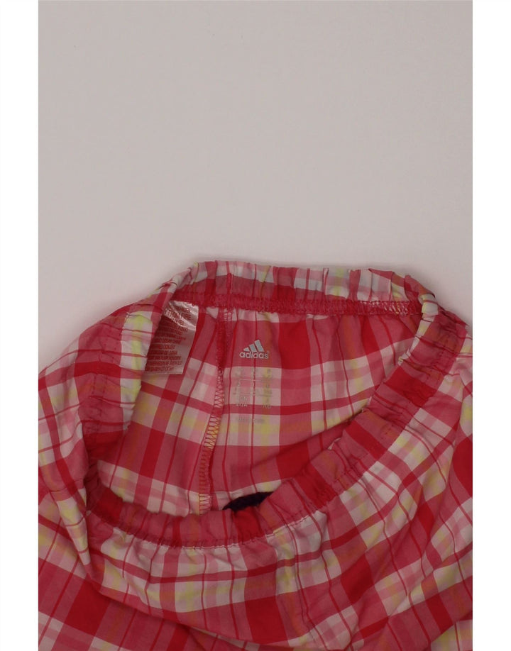 Shorts casuais femininos ADIDAS 3-4 anos W20 rosa xadrez poliéster