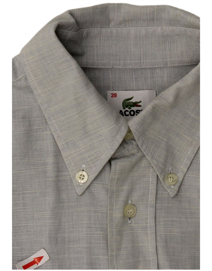 Camisa masculina Lacoste tamanho 39 algodão cinza médio