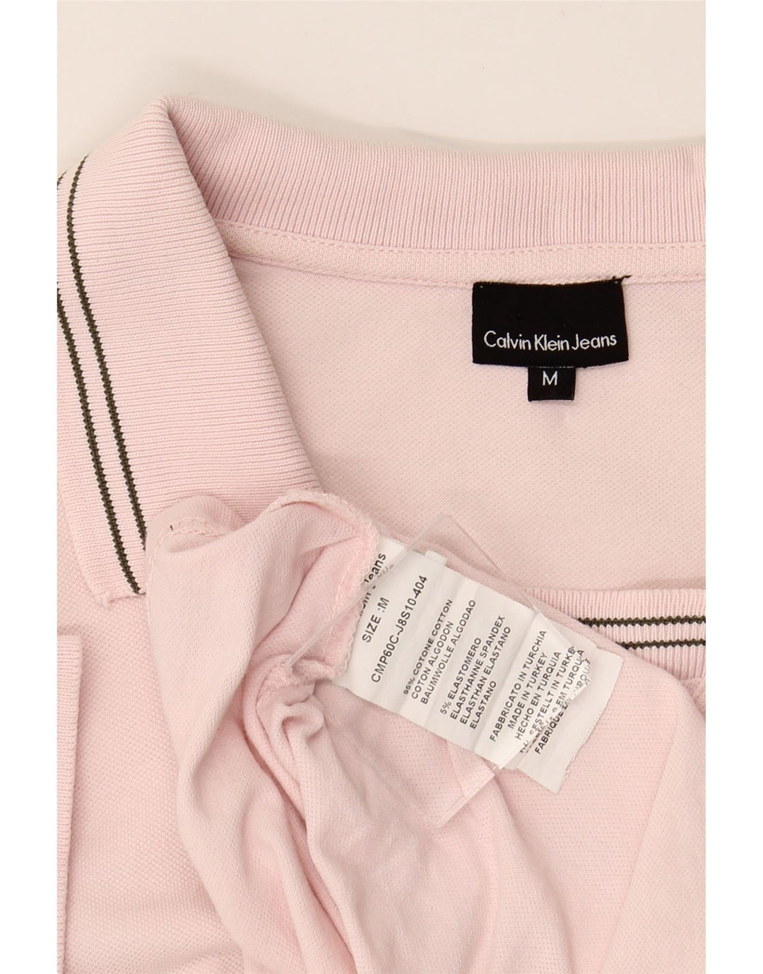 Camisa polo masculina CALVIN KLEIN JEANS algodão rosa médio