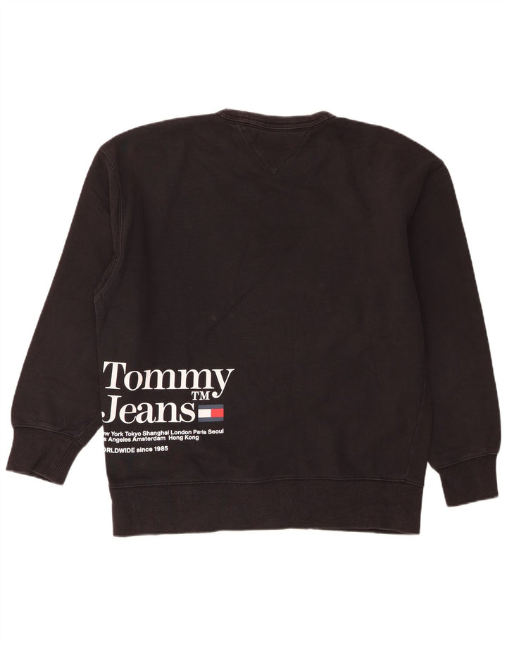 Tommy Hilfiger moletom gráfico masculino jumper pequeno algodão preto