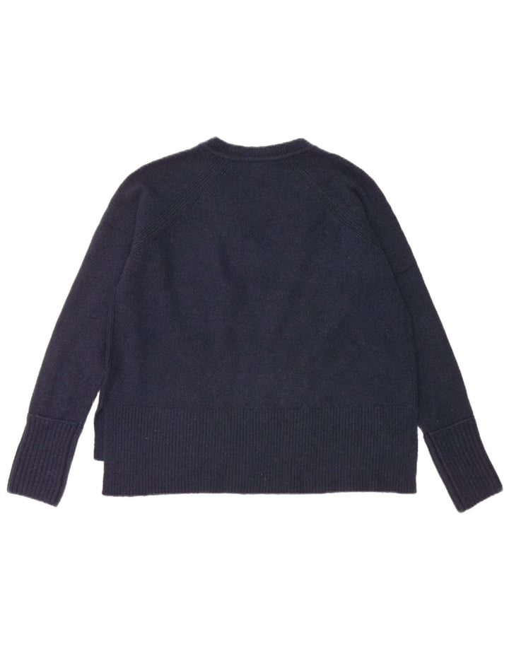 J. CREW Suéter feminino grande com decote em V Reino Unido 10 pequeno azul marinho
