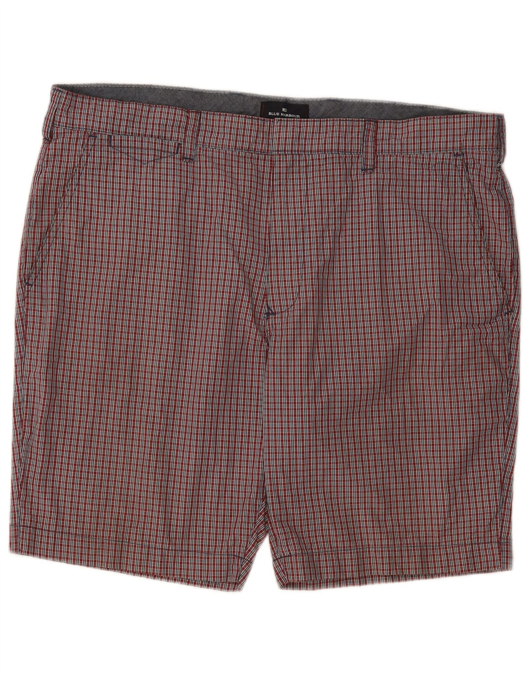 Shorts chino masculino Marks & Spencer W38 XL algodão guingão vermelho