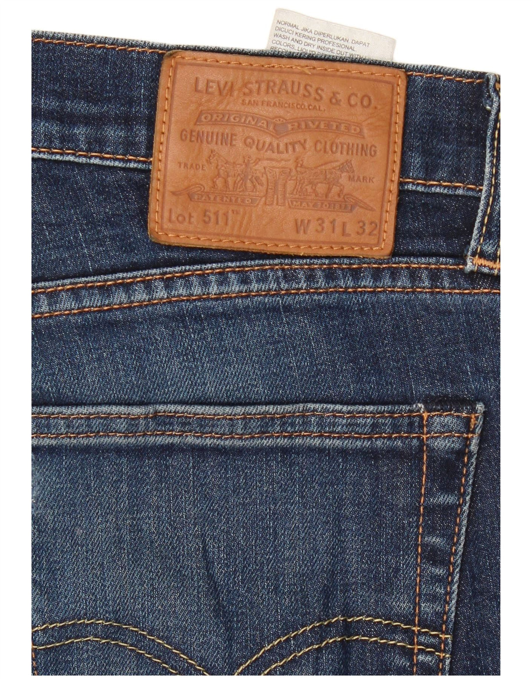 Calça jeans feminina Levi's 511 Slim W31 L32 azul marinho algodão