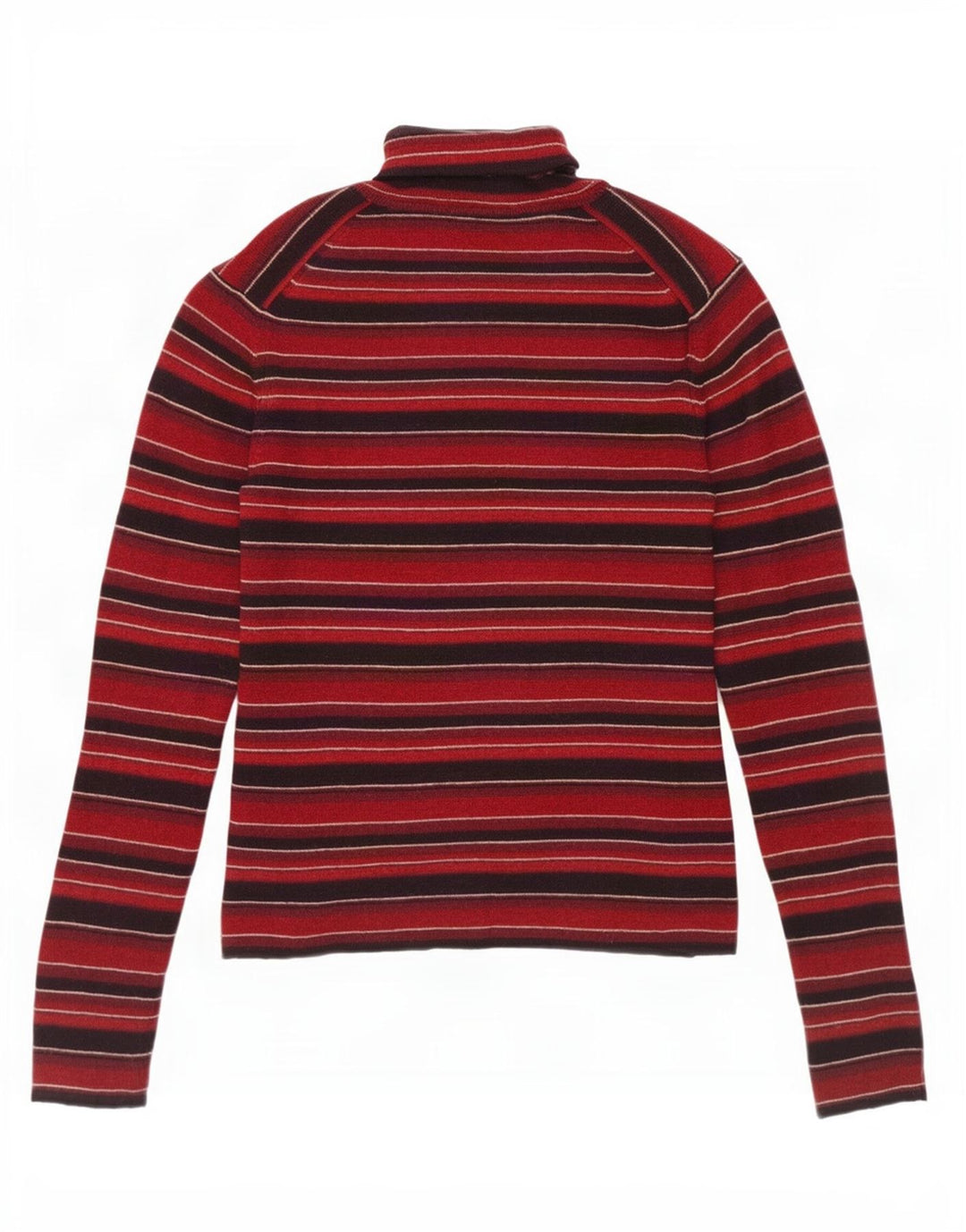 Suéter feminino Brooks Brothers com gola redonda Reino Unido 12 listrado vermelho médio