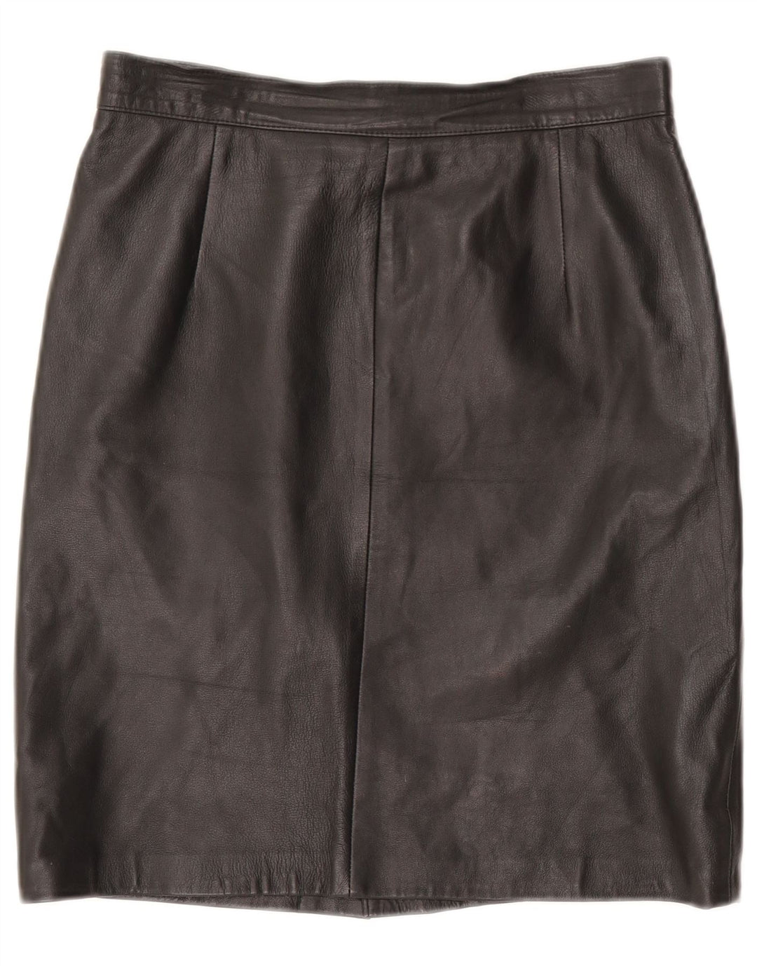 Saia de couro feminina vintage IT 46 grande W32 couro preto