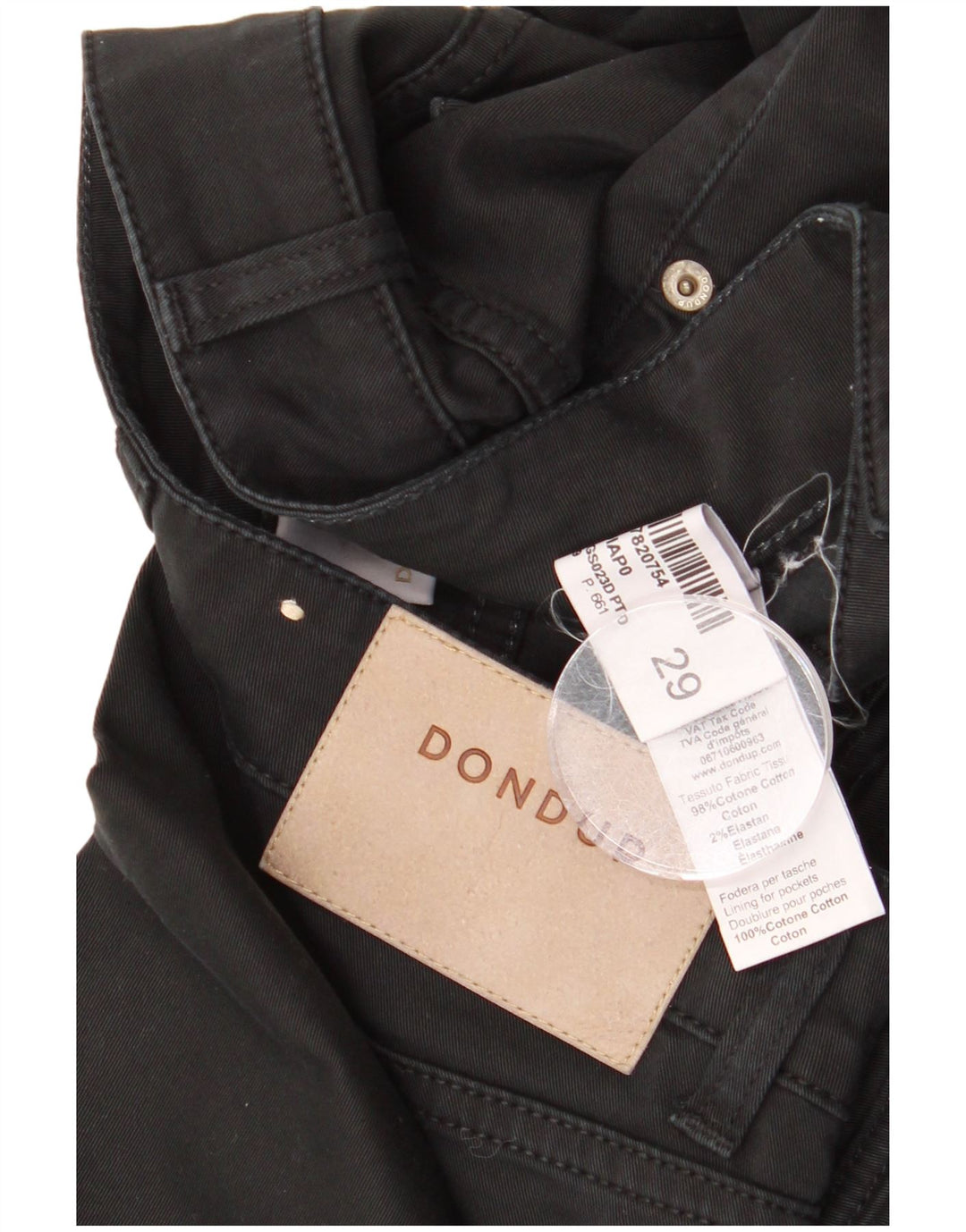 Dondup Jeans Slim Feminino W29 L28 Algodão Preto