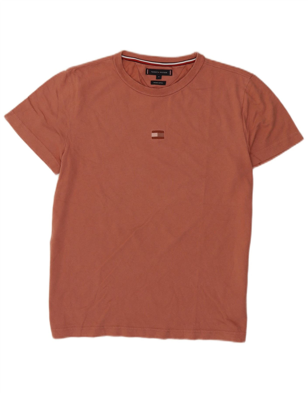 Tommy Hilfiger Camiseta masculina de algodão marrom médio