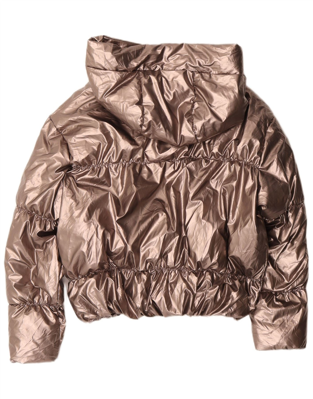 Jaqueta feminina acolchoada com capuz Carrera UK 14 poliéster dourado médio