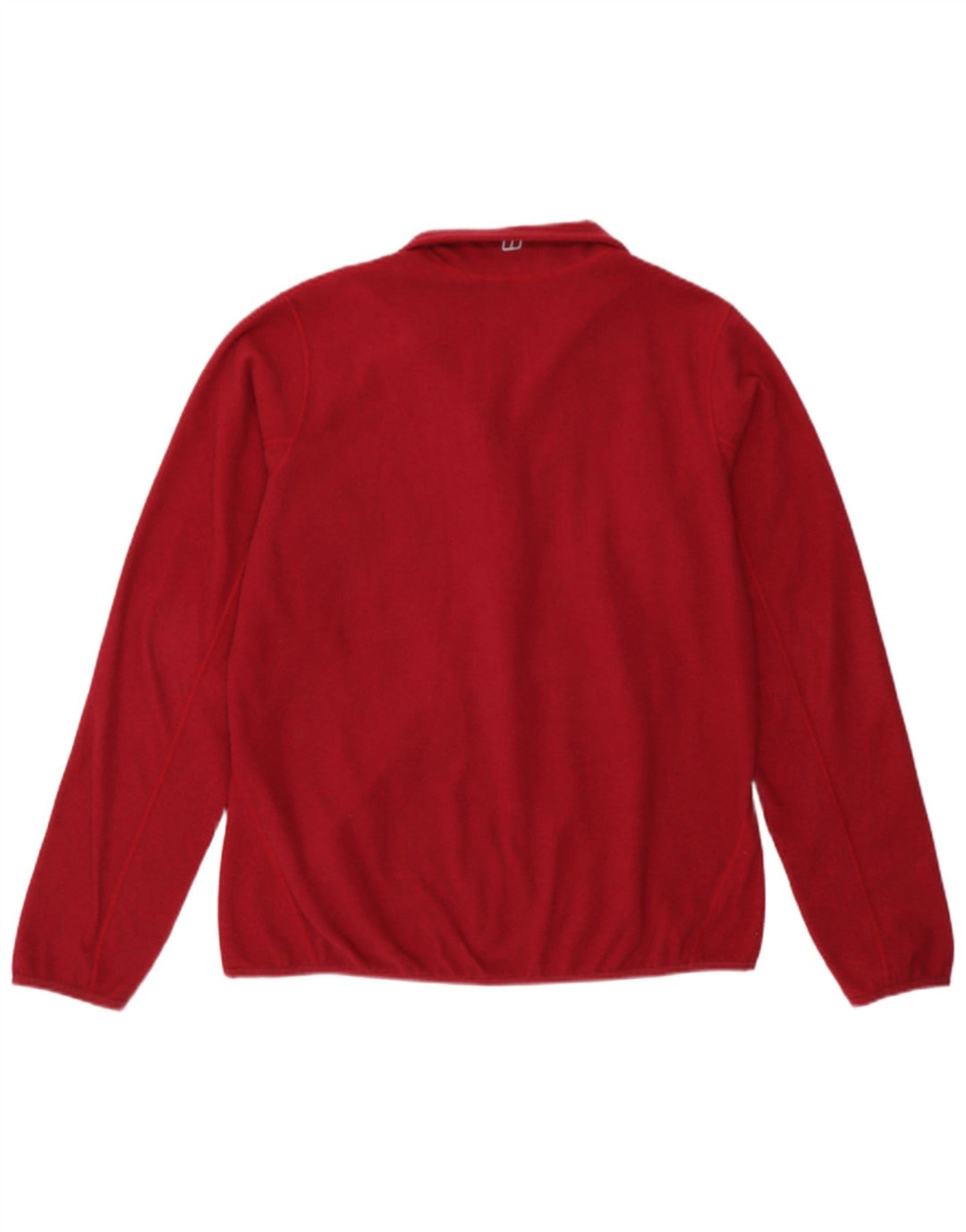 Berghaus Suéter feminino de lã com zíper e gola UK 16 grande poliéster vermelho