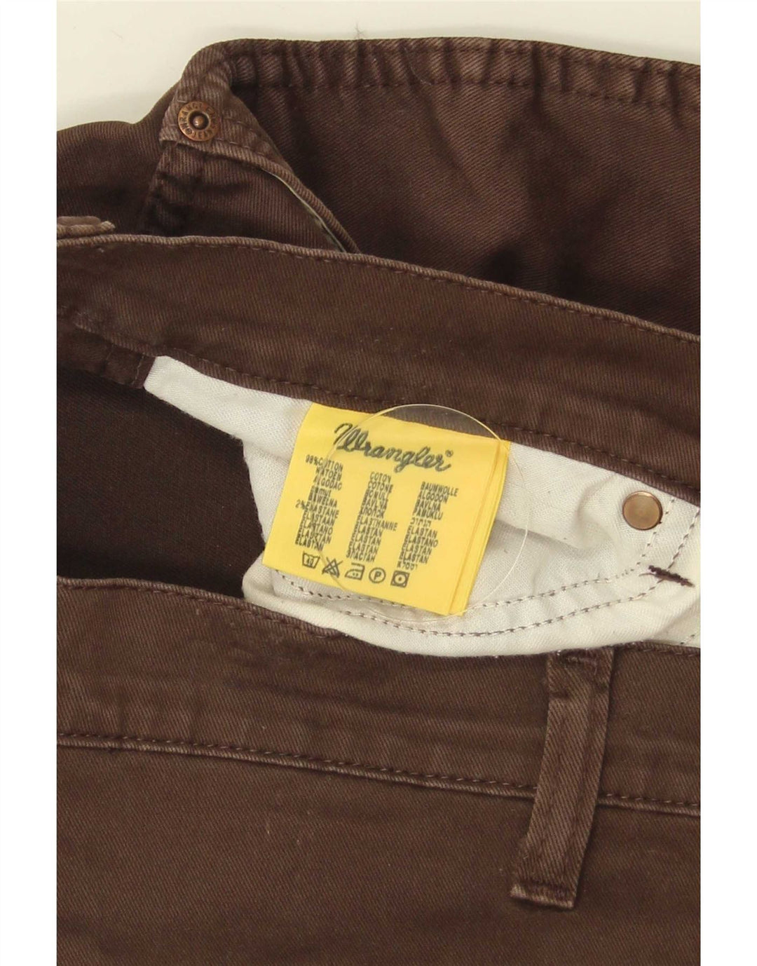 Wrangler Masculino Texas Straight Jeans W38 L32 Algodão Marrom
