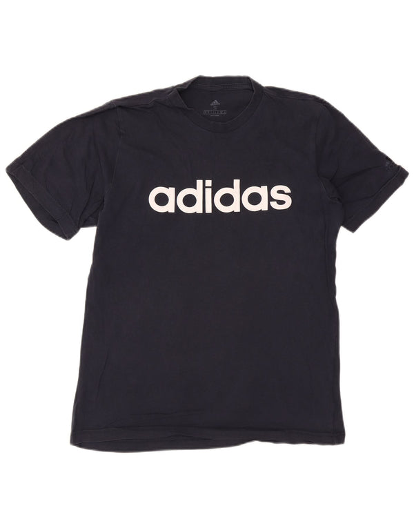 ADIDAS Mens Graphic T-Shirt Top Pequeno Algodão Azul Marinho