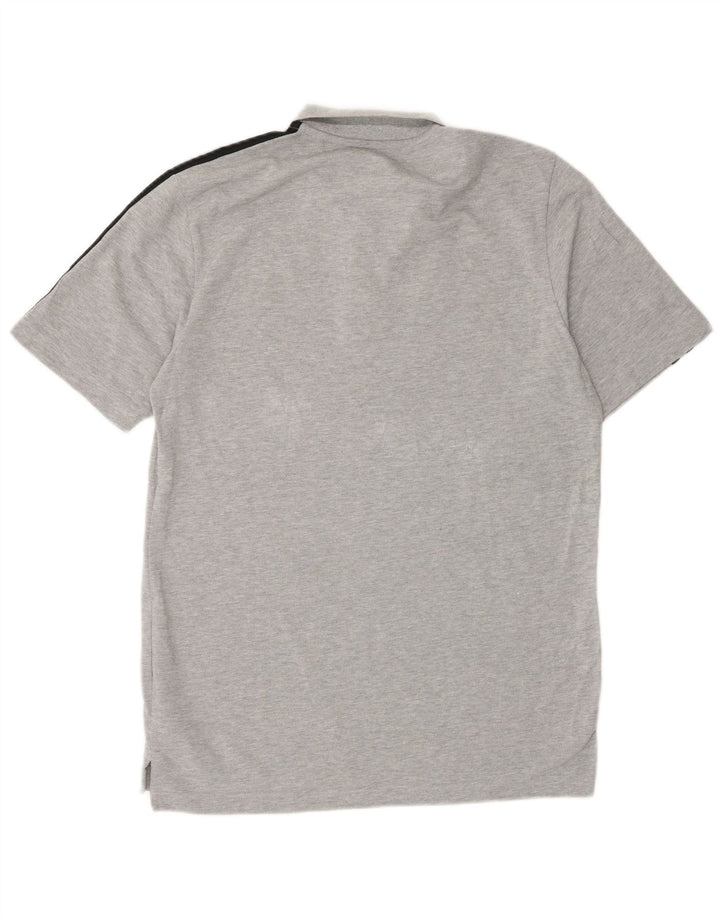 Camisa polo masculina ADIDAS pequena cinza algodão