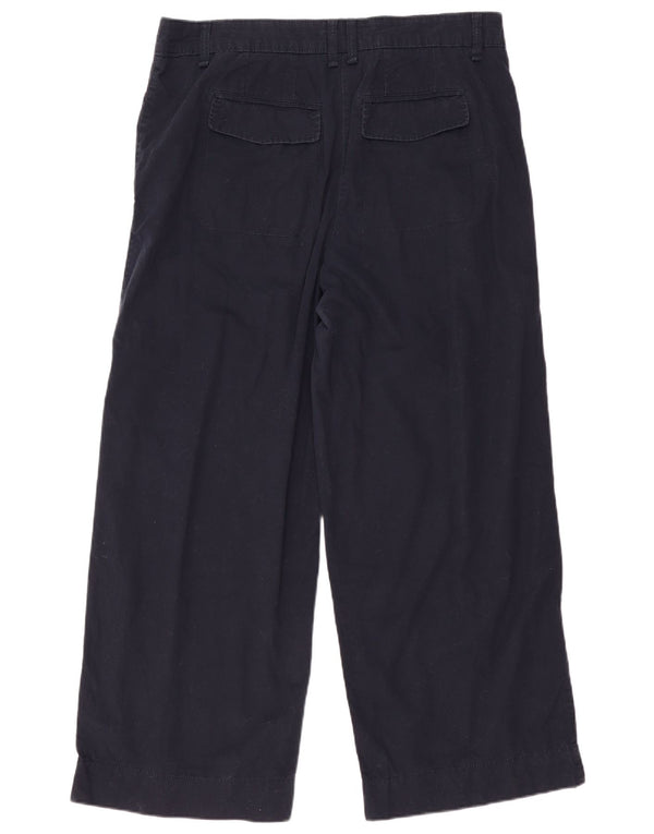 Calça chino feminina Marks & Spencer de cintura alta Reino Unido 18 XL W38 L28 azul marinho