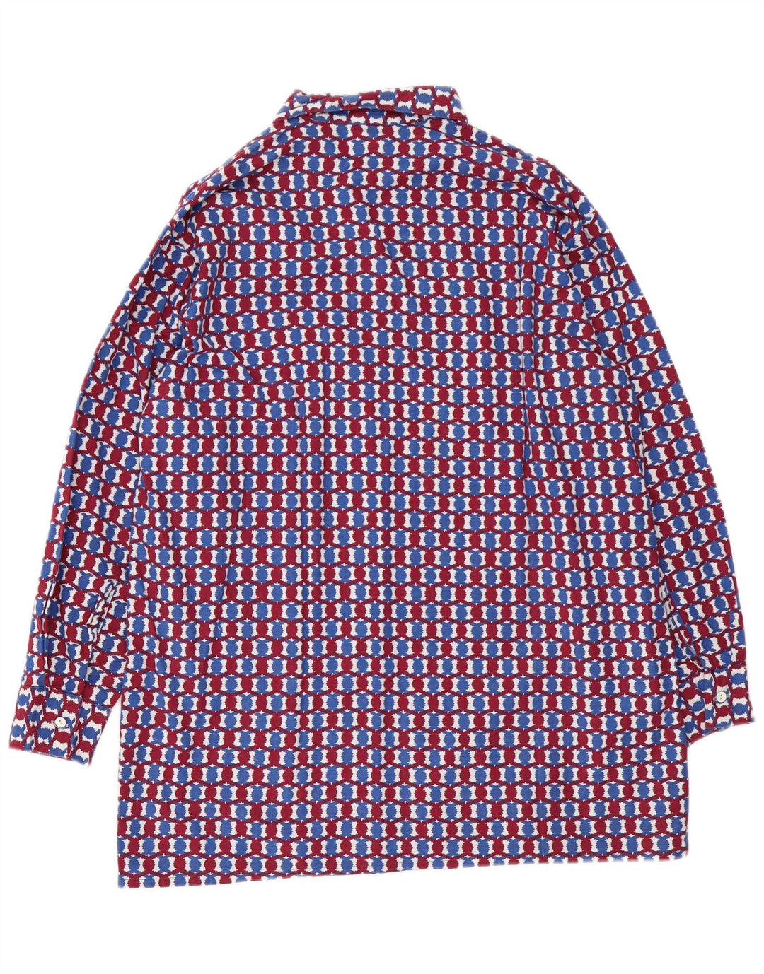 Camisa masculina vintage grande geométrica multicolorida