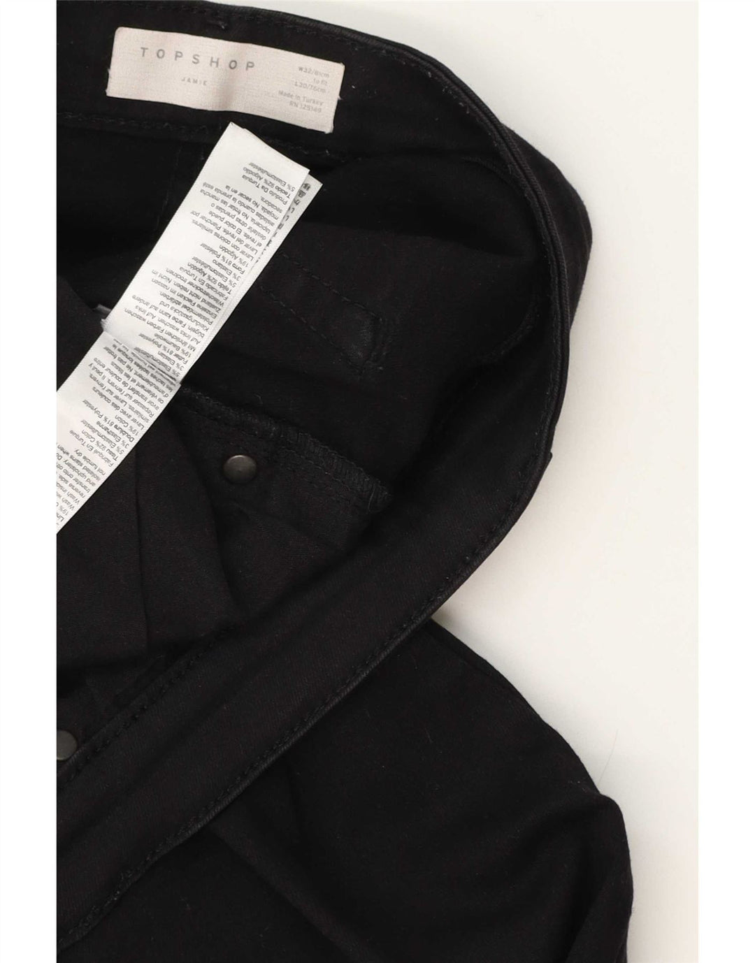 Topshop feminino Jamie Skinny Jeans W32 L26 preto elastano