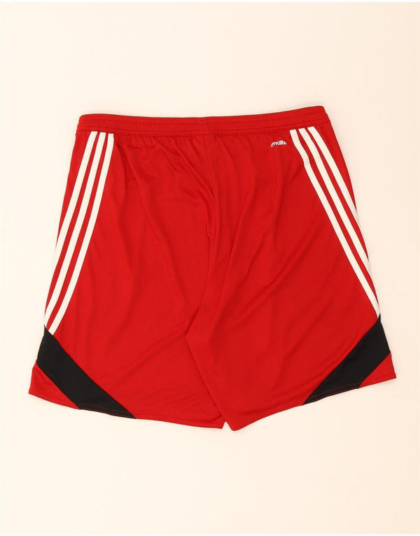 Adidas Mens Climalite Sport Shorts Grande Poliéster Colorblock Vermelho