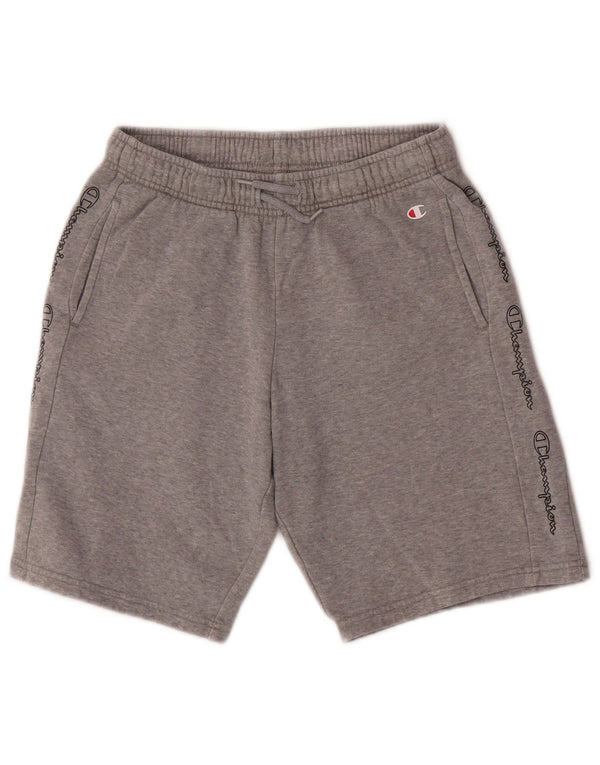 Shorts esportivos gráficos Champion Boys 13-14 anos XL cinza algodão