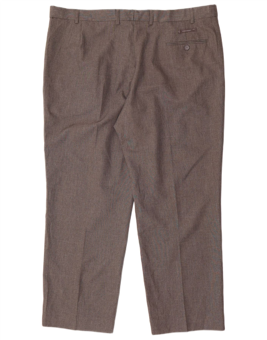 Calça masculina de ajuste regular Marks & Spencer W42 L29 poliéster cinza