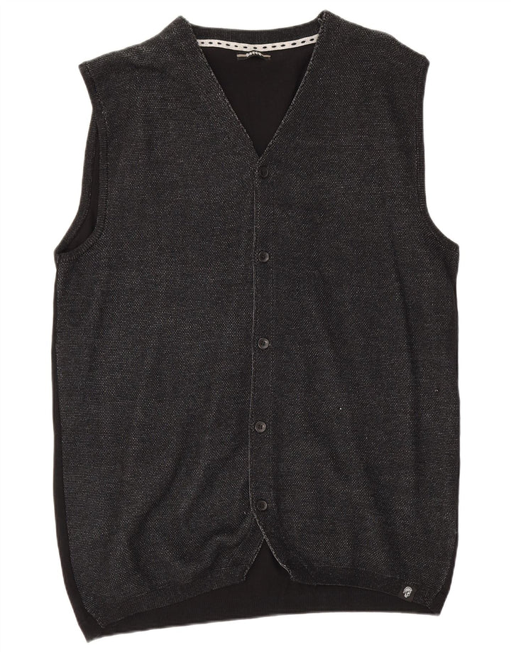 Suéter cardigã masculino sem mangas Datch 3XL viscose preta