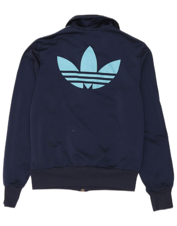 Adidas Womens Graphic Tracksuit Top Jacket EU 38 Médio Azul Marinho Poliéster