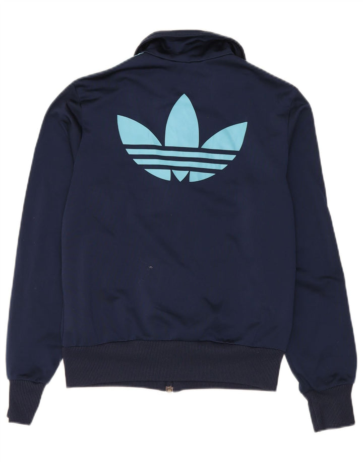 Adidas Womens Graphic Tracksuit Top Jacket EU 38 Médio Azul Marinho Poliéster