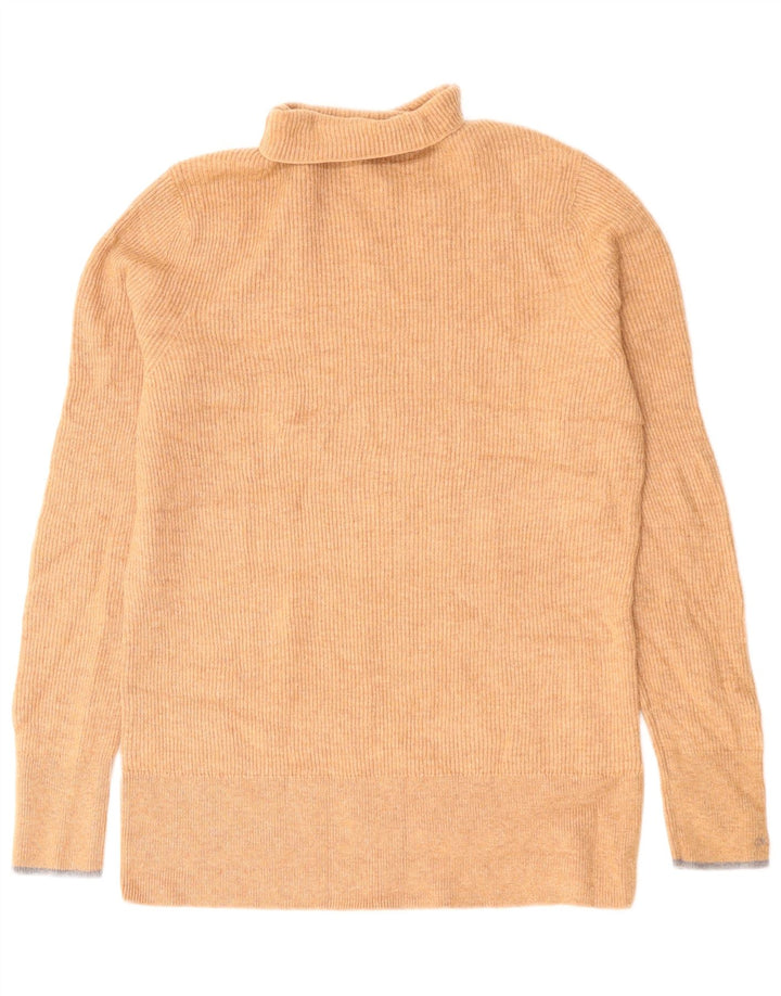 Suéter feminino Calvin Klein com gola redonda e lã bege grande Reino Unido 14