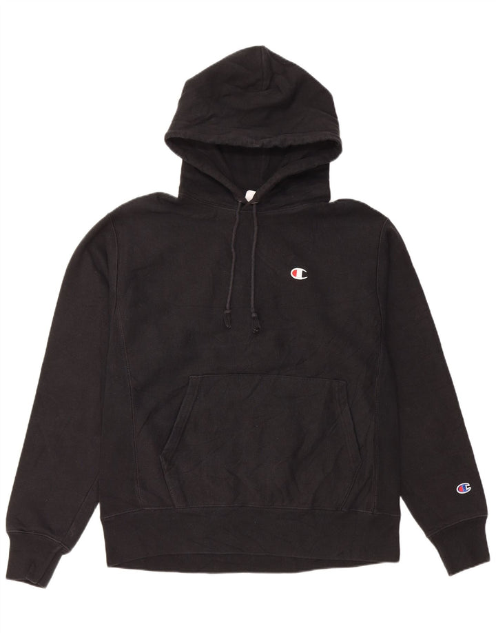 Jumper masculino Champion Reverse Weave com capuz médio algodão preto