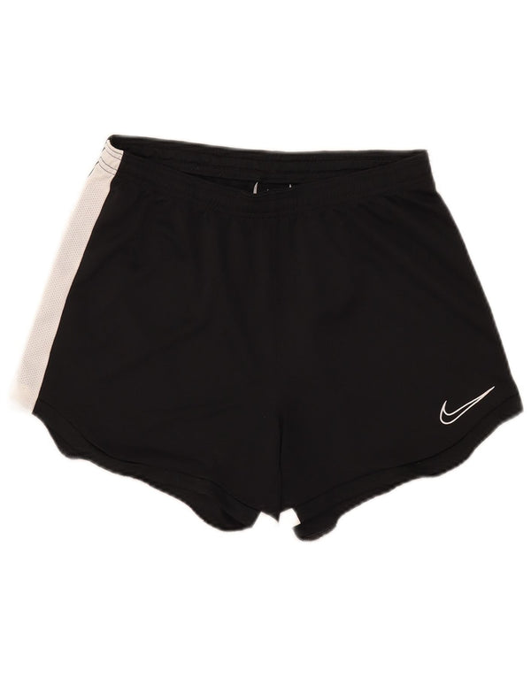 Shorts esportivos femininos Nike Dri Fit UK 12 médio preto colorblock poliéster