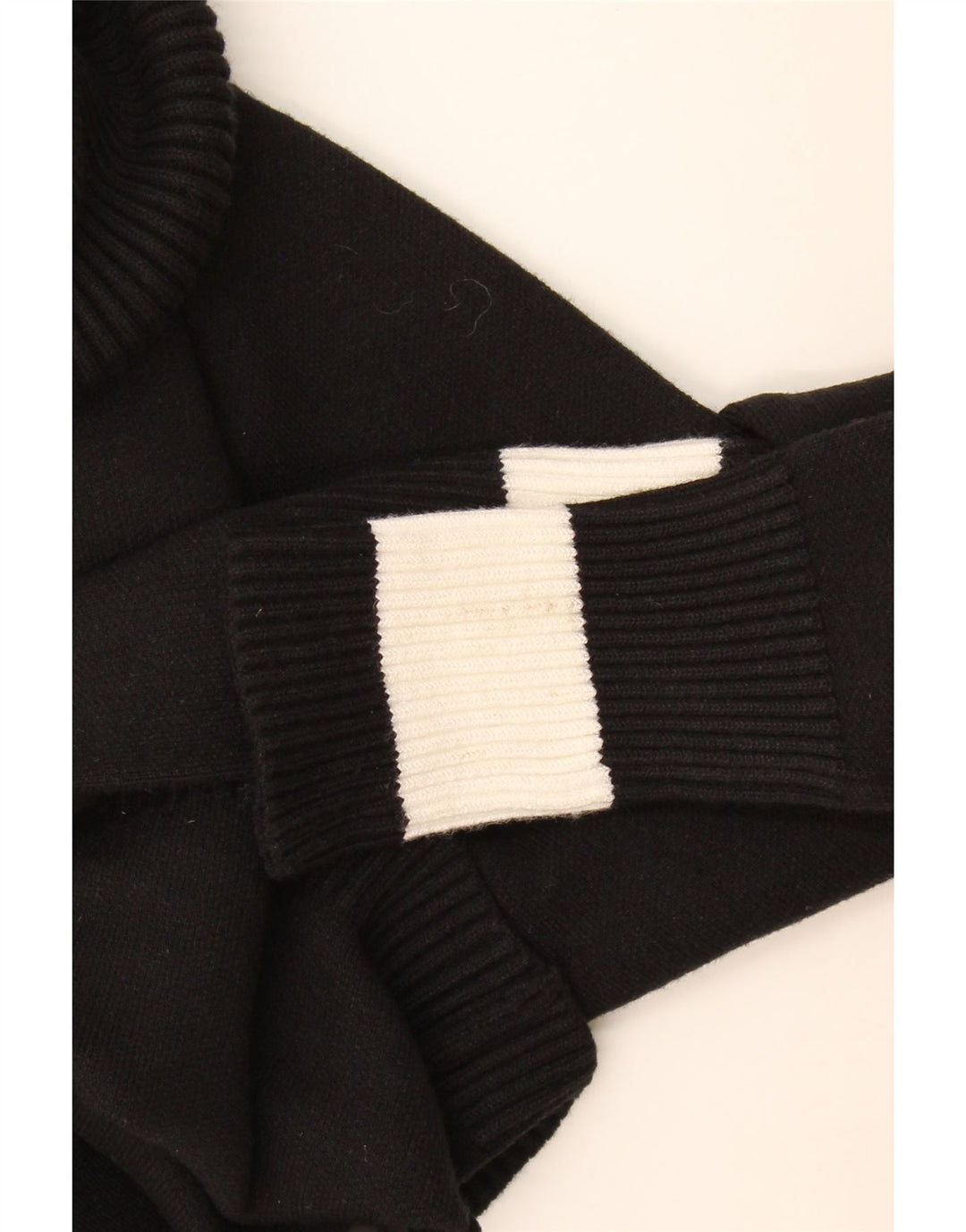Zara Suéter feminino cropped com gola redonda Reino Unido 12 bloco colorido preto médio
