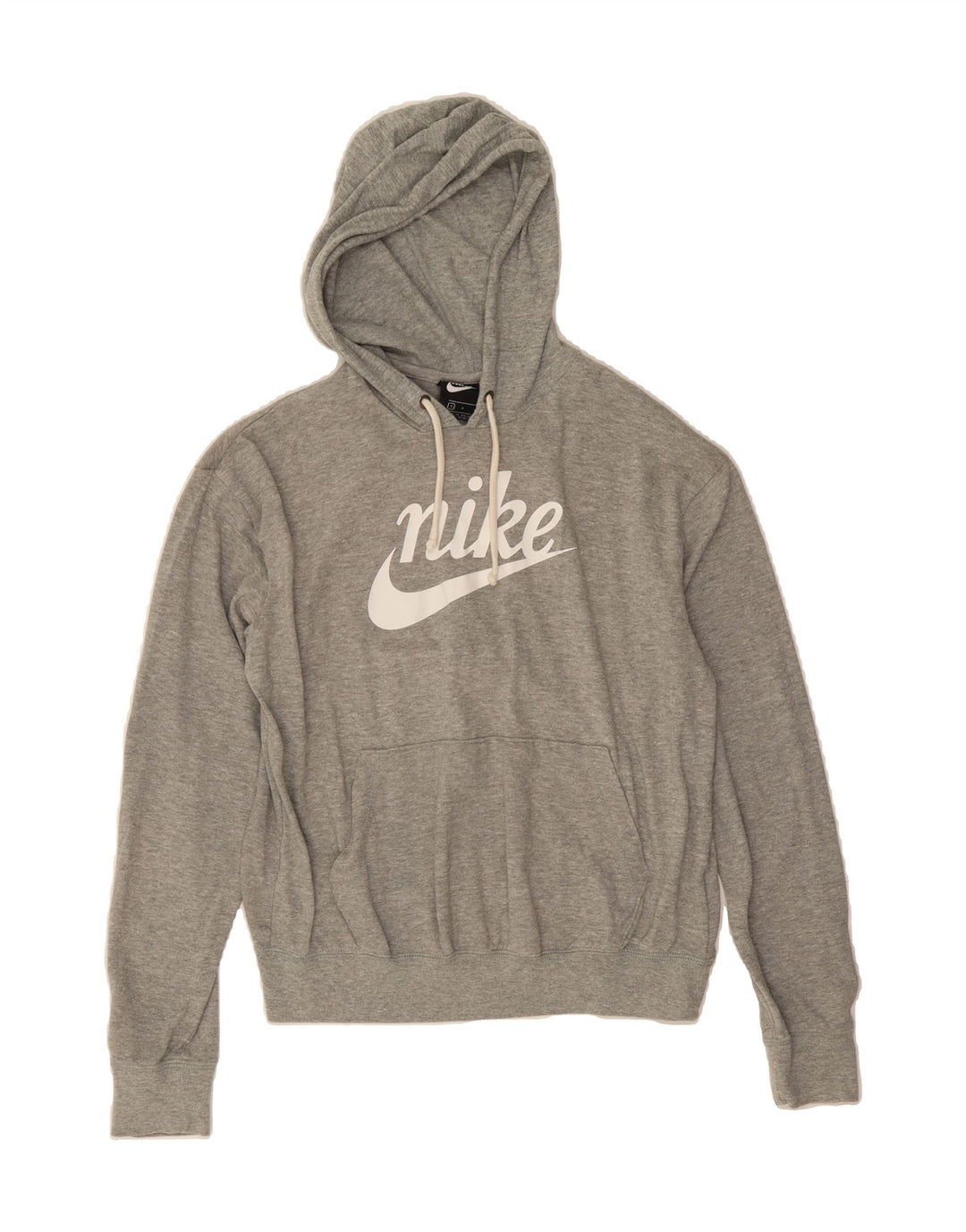 NIKE Womens Oversized Graphic Hoodie Jumper UK 10 Small Grey Cotton Vintage Nike and Second-Hand Nike from Messina Hembry 