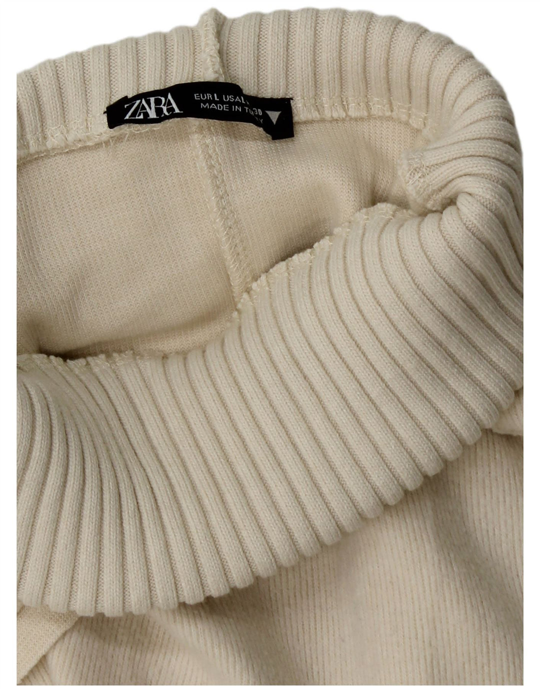Regata feminina Zara com gola redonda e colete UK 14 grande off white