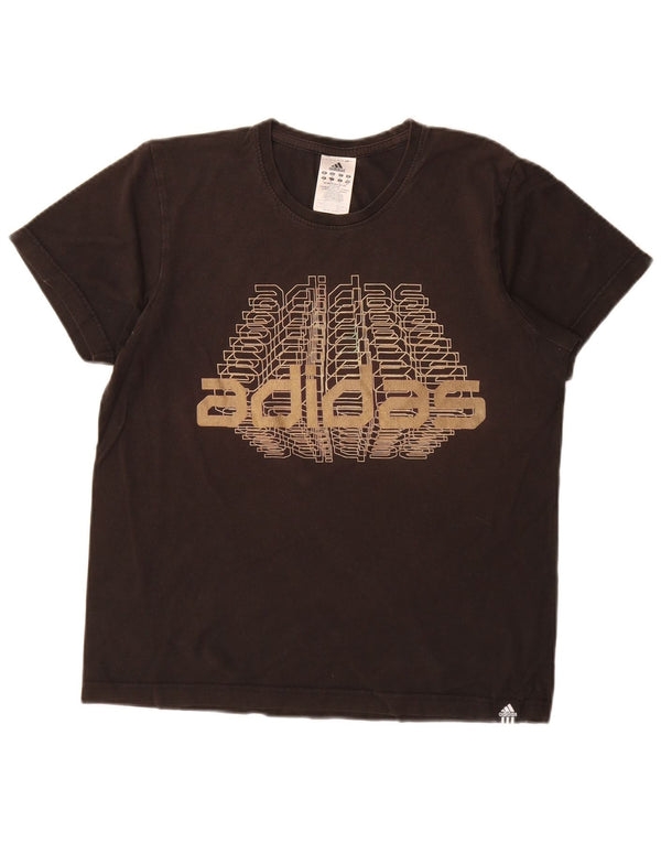 Adidas Mens Graphic T-Shirt Top Pequeno Algodão Preto