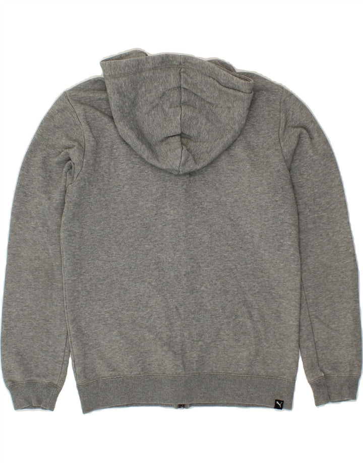 PUMA Boys Graphic Zip Hoodie Sweater 13-14 Years XL Grey Cotton Vintage Puma and Second-Hand Puma from Messina Hembry 