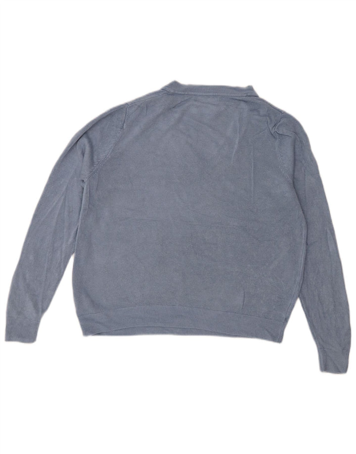 MARKS & SPENCER Suéter feminino curto com decote em V Reino Unido 14 azul médio