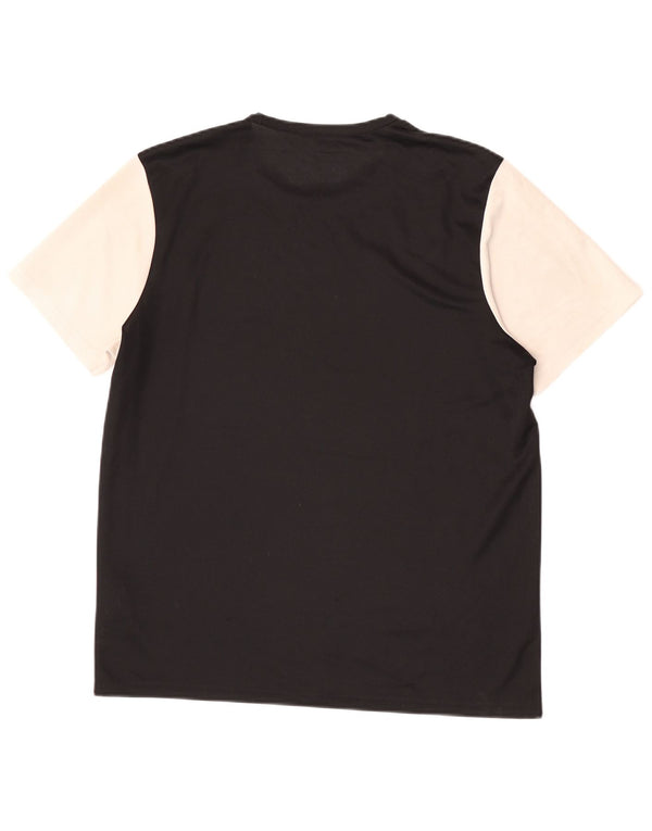 Adidas Mens Climalite T-Shirt Top Large Black Colourblock Polyester