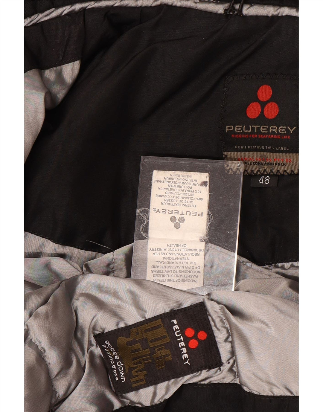 Casaco feminino acolchoado com capuz PEUTEREY IT 48 XL preto poliamida