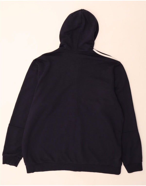 Adidas masculino zip moletom com capuz 2XL algodão azul marinho