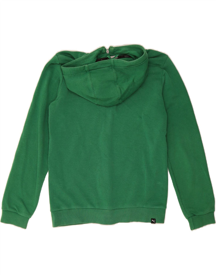 PUMA Girls Graphic Zip Hoodie Sweater 13-14 Years Green Vintage Puma and Second-Hand Puma from Messina Hembry 