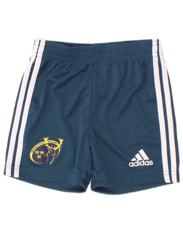 Shorts esportivos Adidas Munster Rugby para meninos de 6 a 9 meses azul poliéster